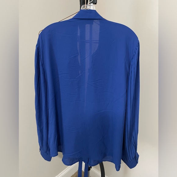 Royal blue sheer blouse - Picture 2 of 3